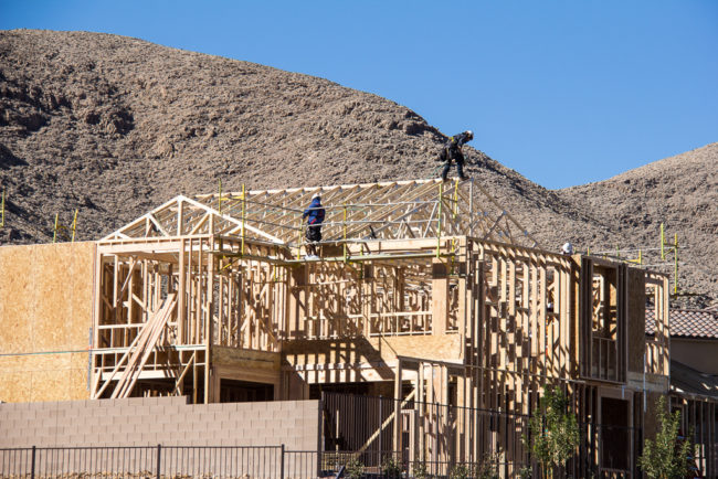 New homes will drive Las Vegas 2018 housing Construction workers t the Cove at Southern Highlands