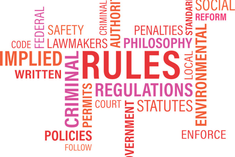 Word cluster about regulations and rules