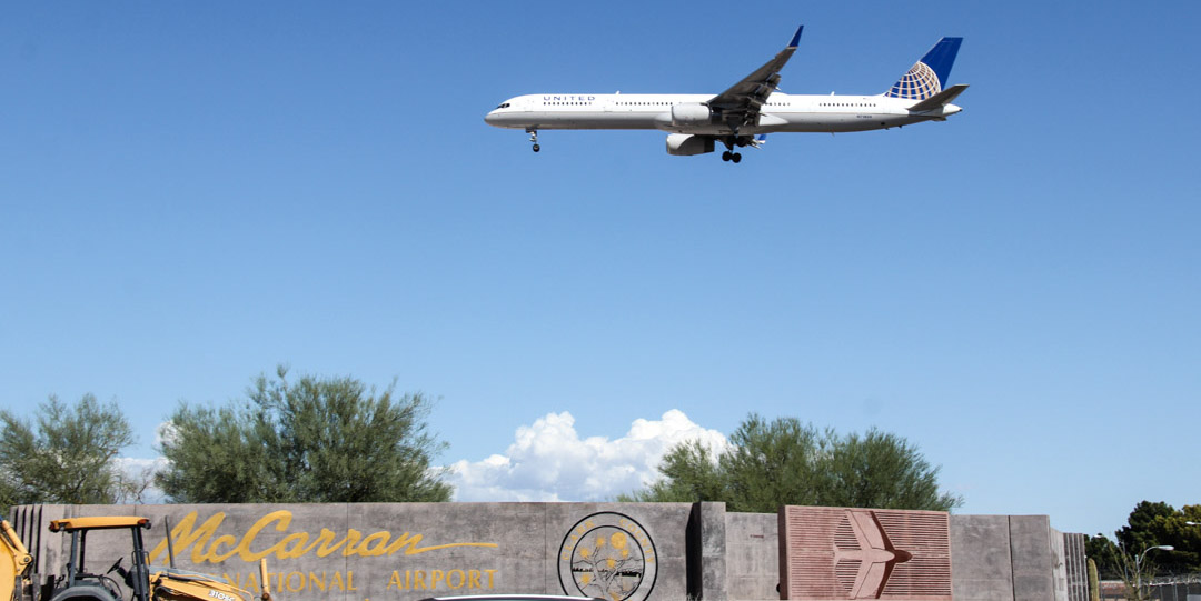 Las Vegas McCarran International Airport Airplane flying into Las Vegas airport