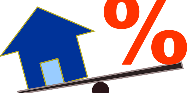 Good news (mostly) about mortgage interest rates House and a percentage sign