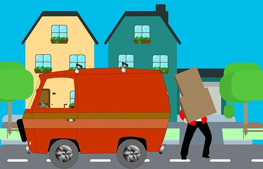 Henderson and Las Vegas are high on destination list for retirees and millennials. Moving day, man with boxes and van